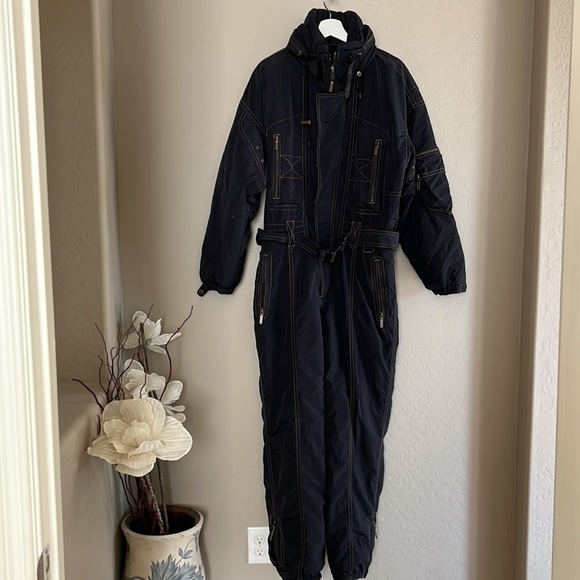 ossi skiwear belted suit black Sz M - Picture 14 of 15